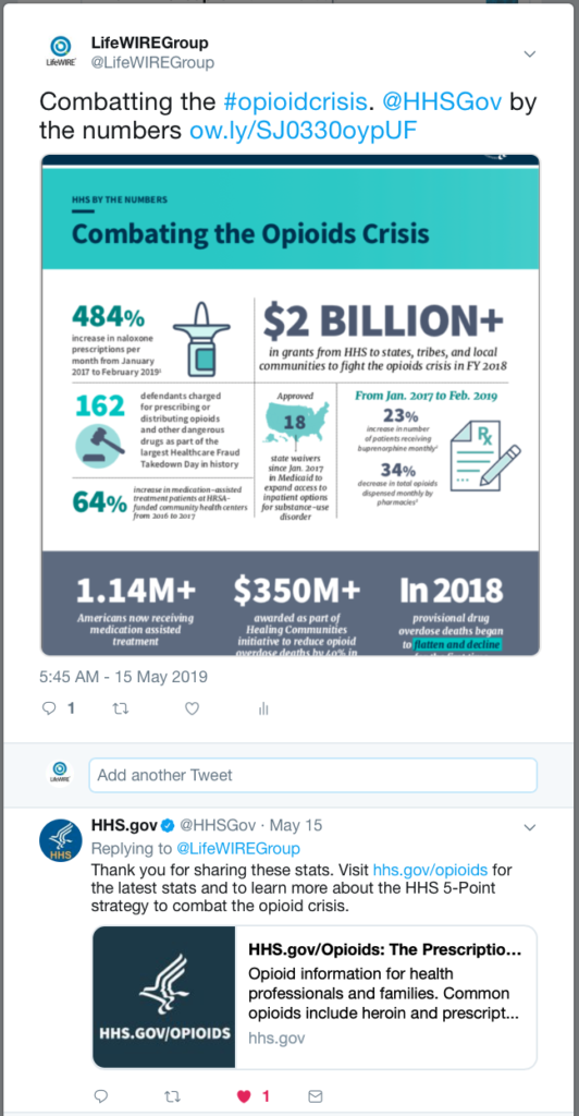 LifeWIRE Opioid Tweet
