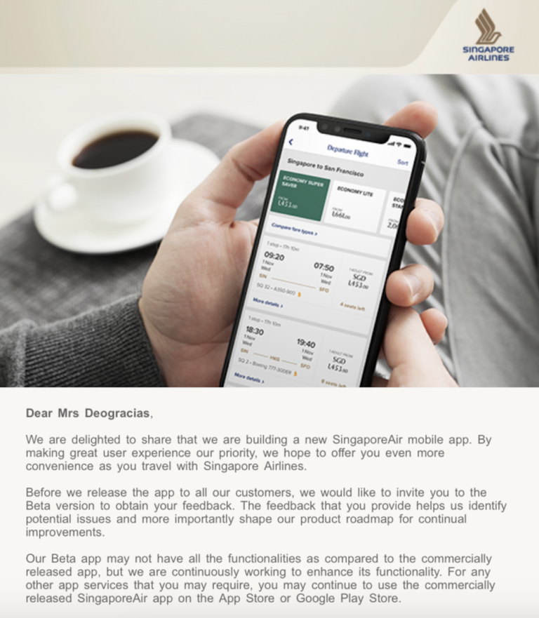 Singapore Airlines rewards program
